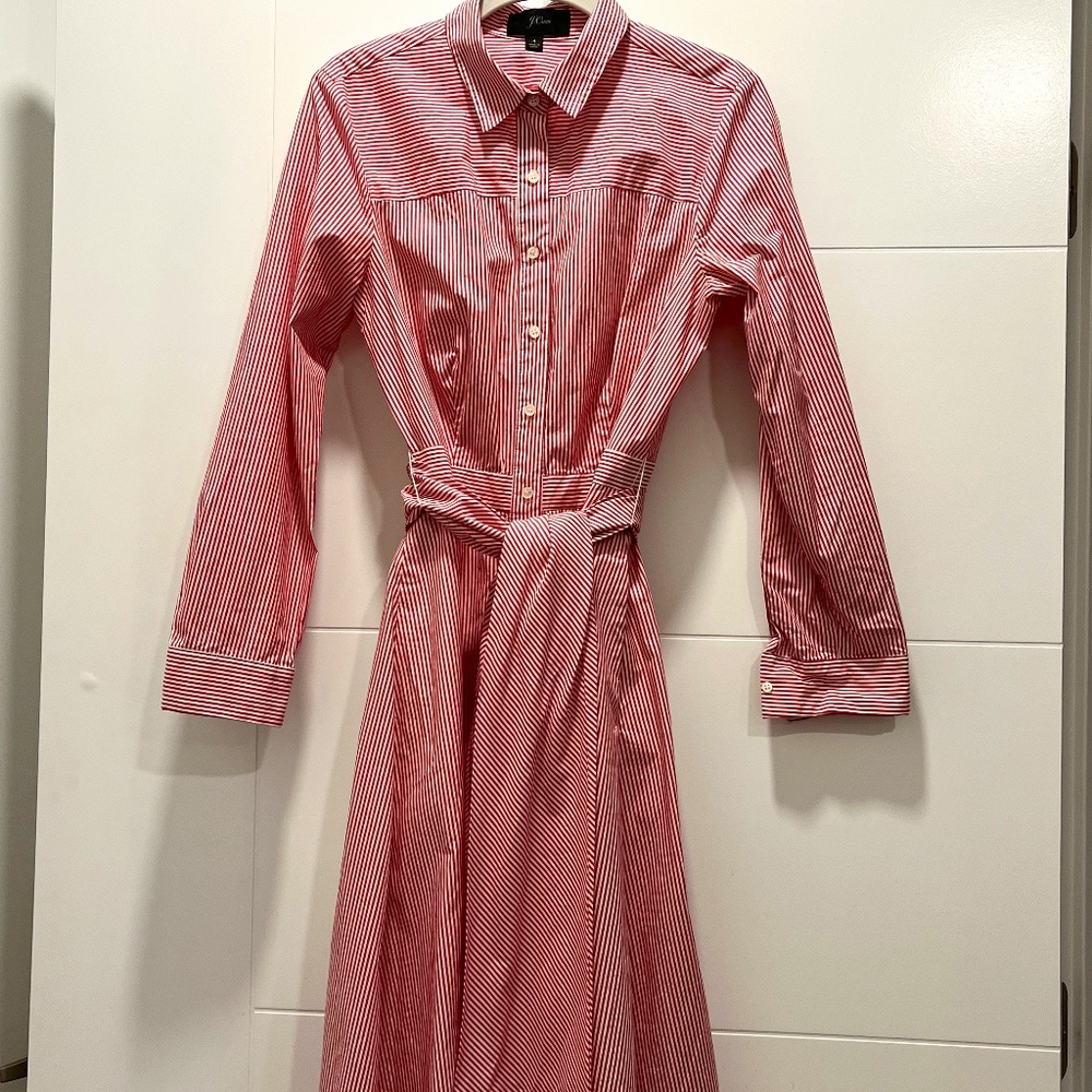 Red and white striped dress